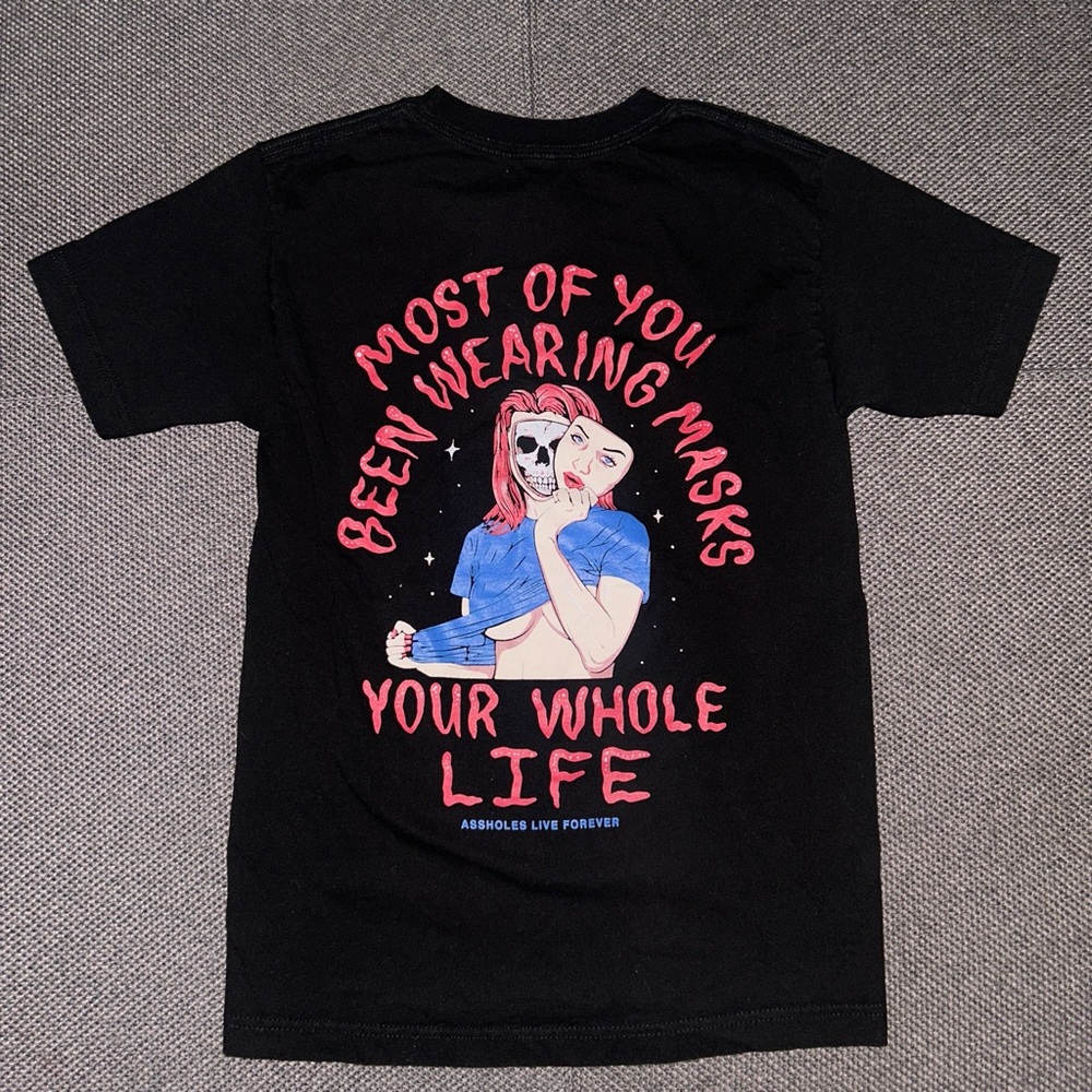 Rare Mask Pinup Girl Grunge T Shirt
